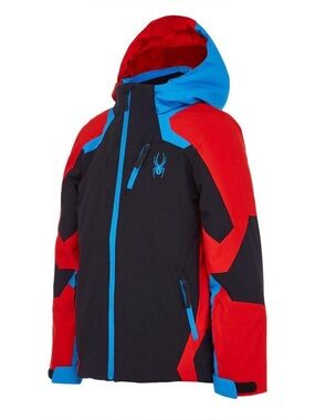 Spyder Kids Colorblock Jacket - Black, Red & Bright Blue